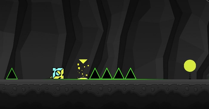 Neon colors are a prominent feature in the Geometry Dash World game at Geodashgame.io