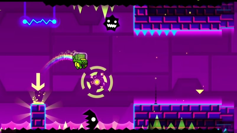 The graphics in the Cloud Buster level in Breeze GD are very vibrant.